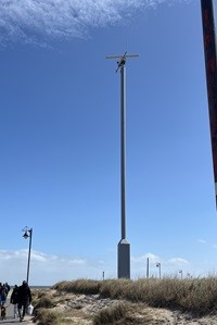 CoastSense radar mast on Lincolnshire coast