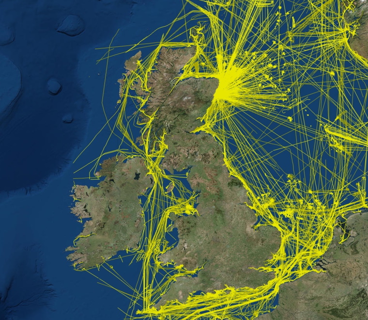 View the new UK 2015 national dataset of marine vessel traffic