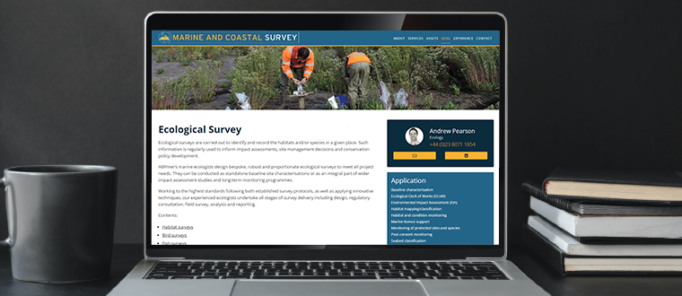 ABPmer ecological surveys - marine and coastal survey site